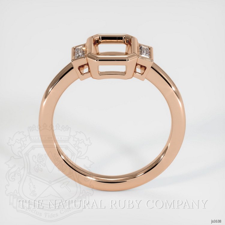 18K Rose Gold Three Stone Ring Setting