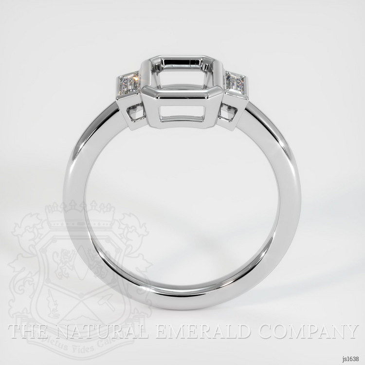 18K White Gold Three Stone Ring Setting