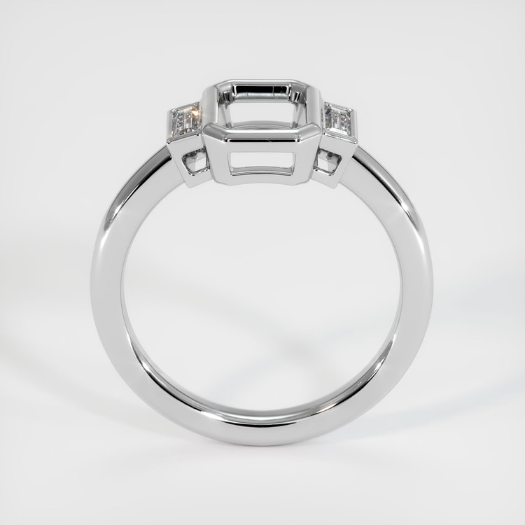 18K White Gold Three Stone Ring Setting