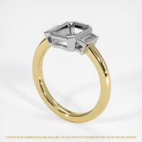 14K White & Yellow Three Stone Ring Setting Video