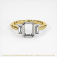 14K White & Yellow Three Stone Ring Setting Image