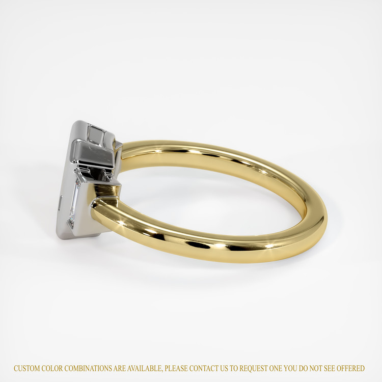 14K White & Yellow Three Stone Ring Setting