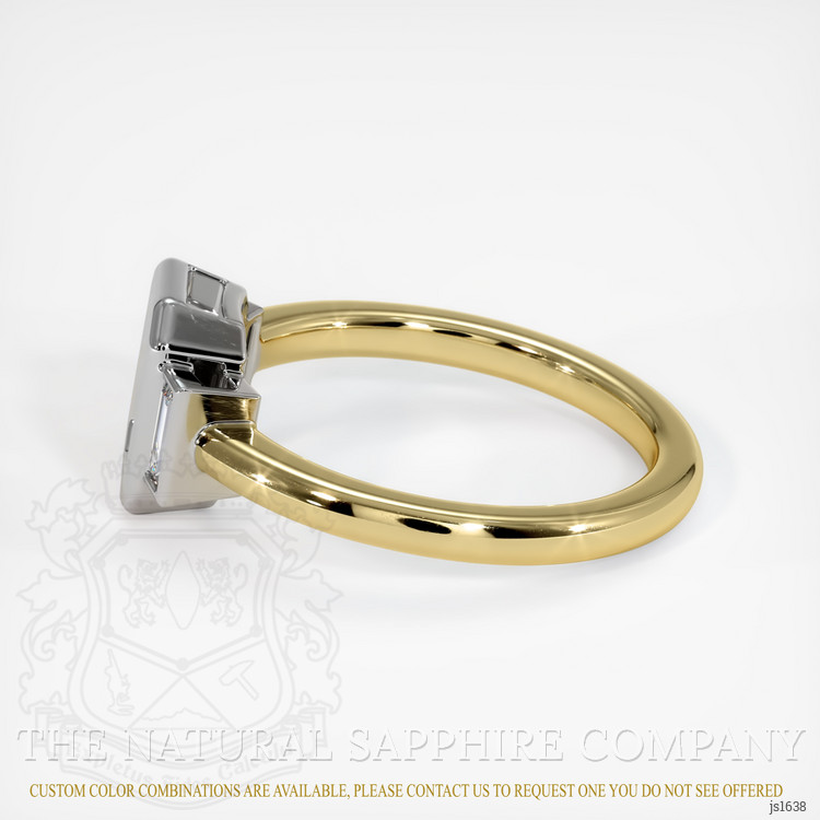 18K White & Yellow Three Stone Ring Setting