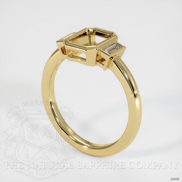 10K Yellow Gold Three Stone Ring Setting