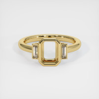 10K Yellow Gold Three Stone Ring Setting Image