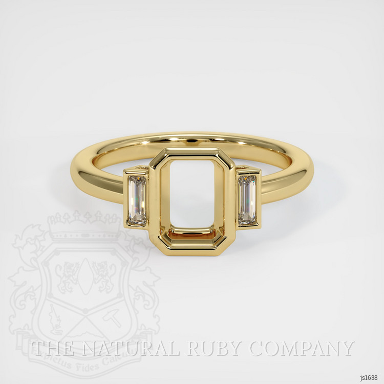 14K Yellow Gold Three Stone Ring Setting