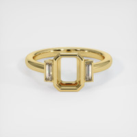 18K Yellow Gold Three Stone Ring Setting Image