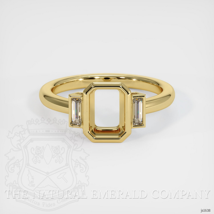18K Yellow Gold Three Stone Ring Setting