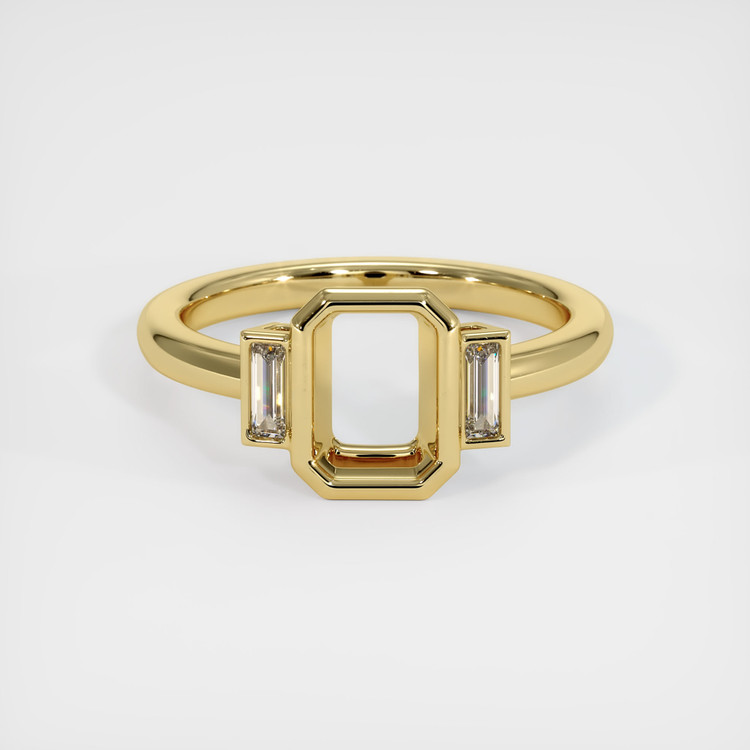18K Yellow Gold Three Stone Ring Setting