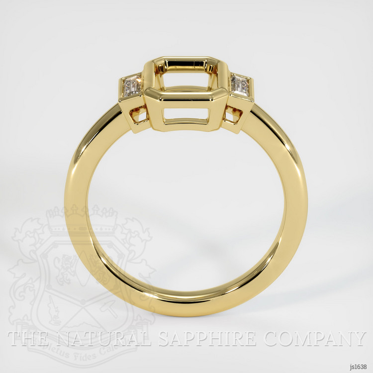 18K Yellow Gold Three Stone Ring Setting