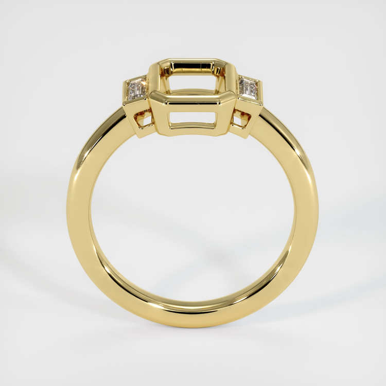 18K Yellow Gold Three Stone Ring Setting