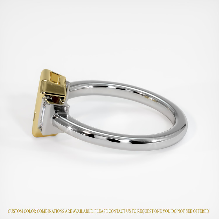 14K Yellow & White Three Stone Ring Setting