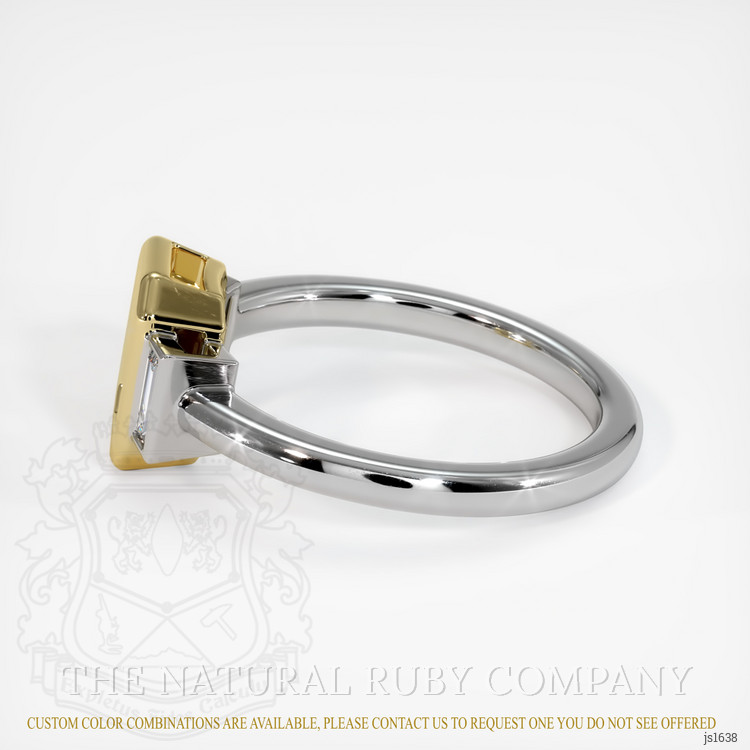 14K Yellow & White Three Stone Ring Setting