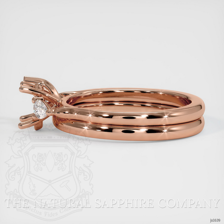 14K Rose Gold Three Stone Ring Setting