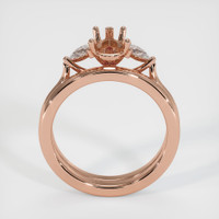 14K Rose Gold Three Stone Ring Setting Image