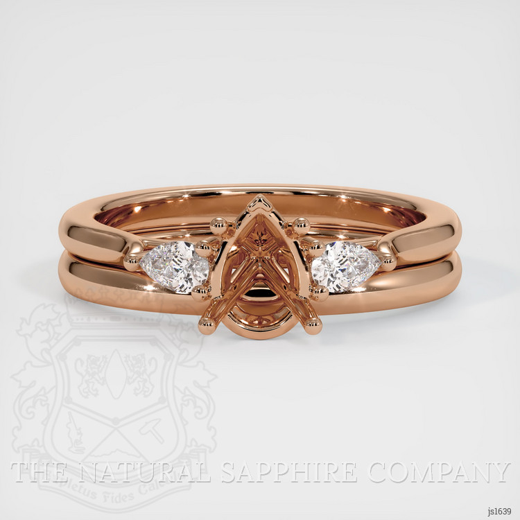 18K Rose Gold Three Stone Ring Setting