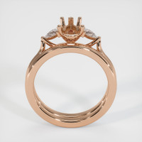 18K Rose Gold Three Stone Ring Setting Image