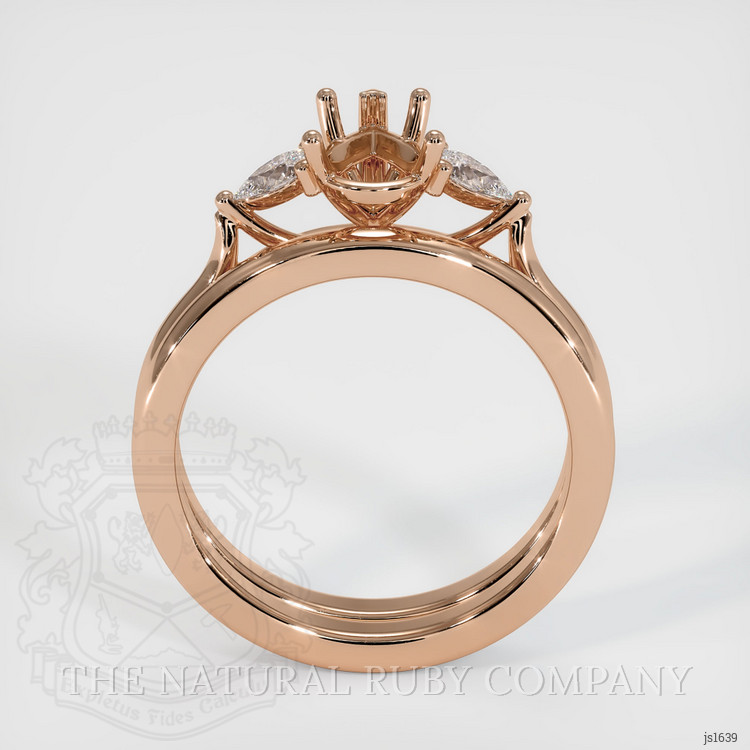 18K Rose Gold Three Stone Ring Setting
