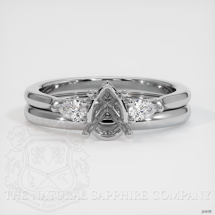 10K White Gold Three Stone Ring Setting