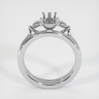 10K White Gold Three Stone Ring Setting Image