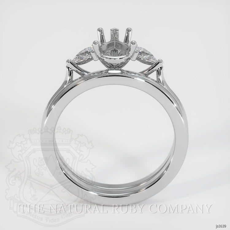10K White Gold Three Stone Ring Setting