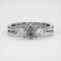 14K White Gold Three Stone Ring Setting Image