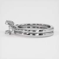 14K White Gold Three Stone Ring Setting Image