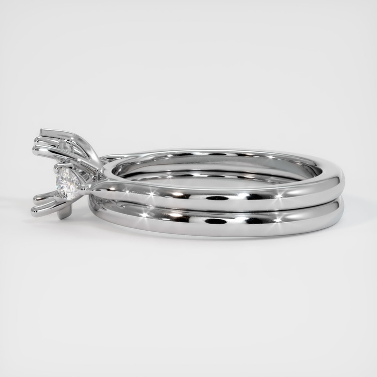 14K White Gold Three Stone Ring Setting