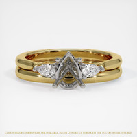 14K White & Yellow Three Stone Ring Setting Image