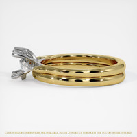 14K White & Yellow Three Stone Ring Setting Image