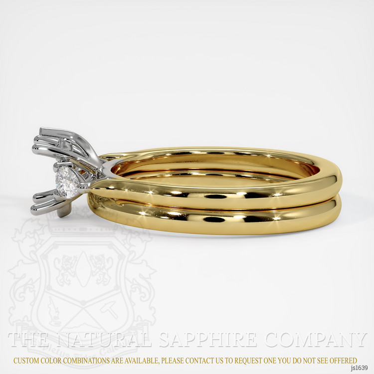 14K White & Yellow Three Stone Ring Setting