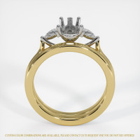 14K White & Yellow Three Stone Ring Setting Image