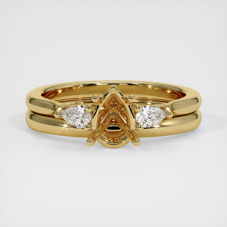10K Yellow Gold Three Stone Ring Setting