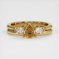 14K Yellow Gold Three Stone Ring Setting Image