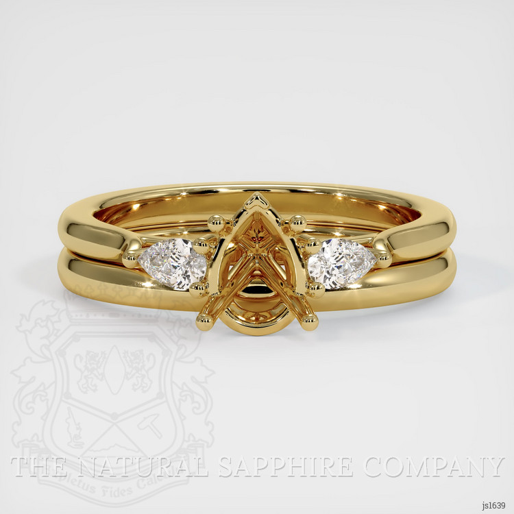 14K Yellow Gold Three Stone Ring Setting