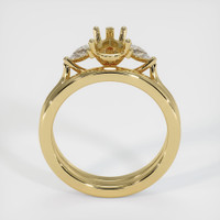 14K Yellow Gold Three Stone Ring Setting Image