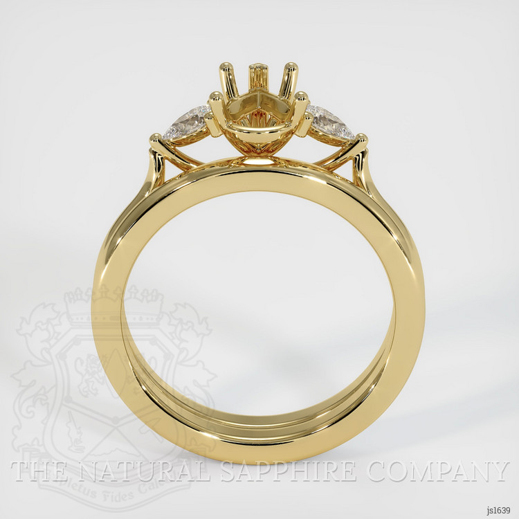 14K Yellow Gold Three Stone Ring Setting