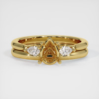 18K Yellow Gold Three Stone Ring Setting Image