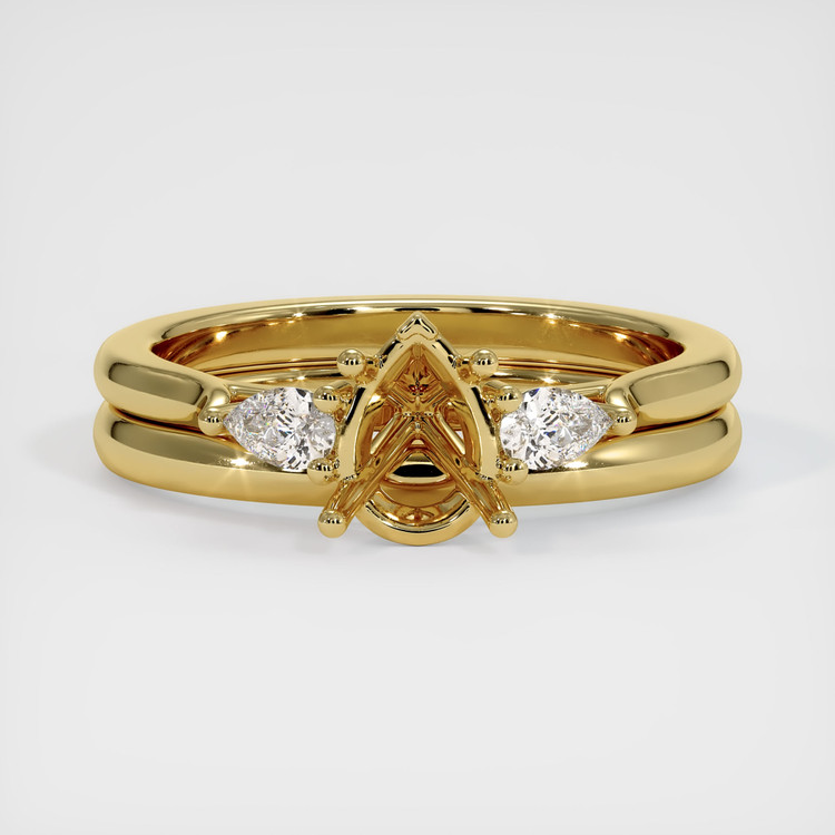 18K Yellow Gold Three Stone Ring Setting