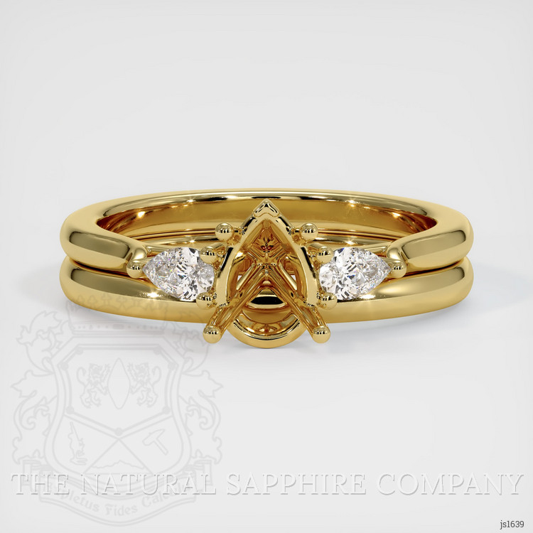 18K Yellow Gold Three Stone Ring Setting