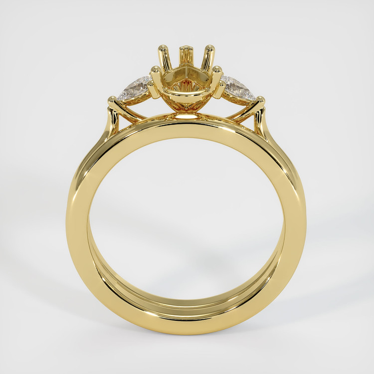 18K Yellow Gold Three Stone Ring Setting