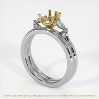14K Yellow & White Three Stone Ring Setting Image