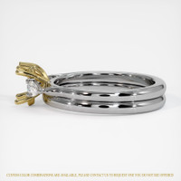 14K Yellow & White Three Stone Ring Setting Image