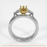 14K Yellow & White Three Stone Ring Setting Image