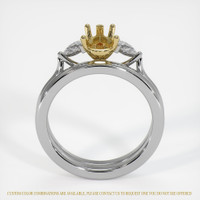 18K Yellow & White Three Stone Ring Setting Image