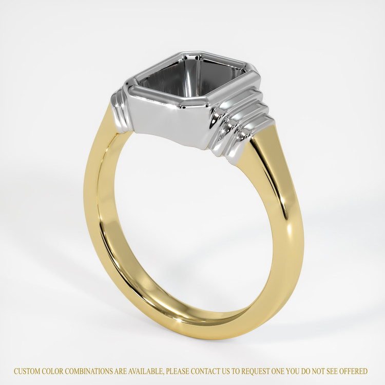14K White & Yellow Men's Ring Setting