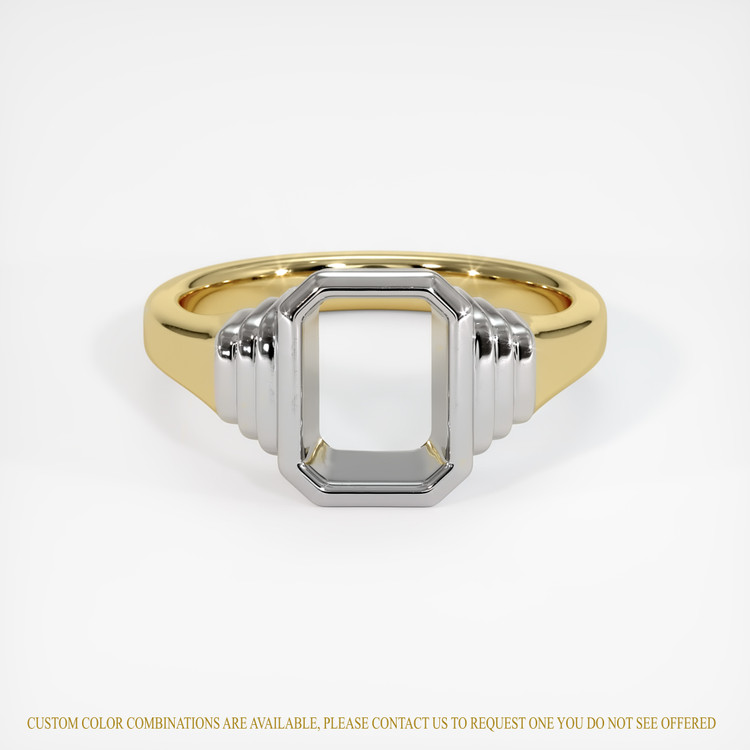 14K White & Yellow Men's Ring Setting