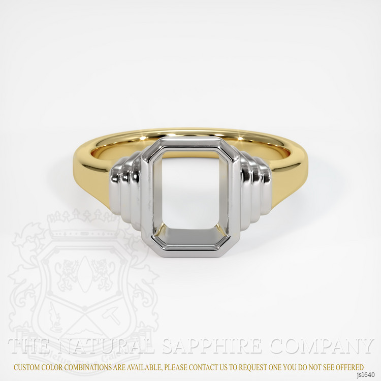 14K White & Yellow Men's Ring Setting