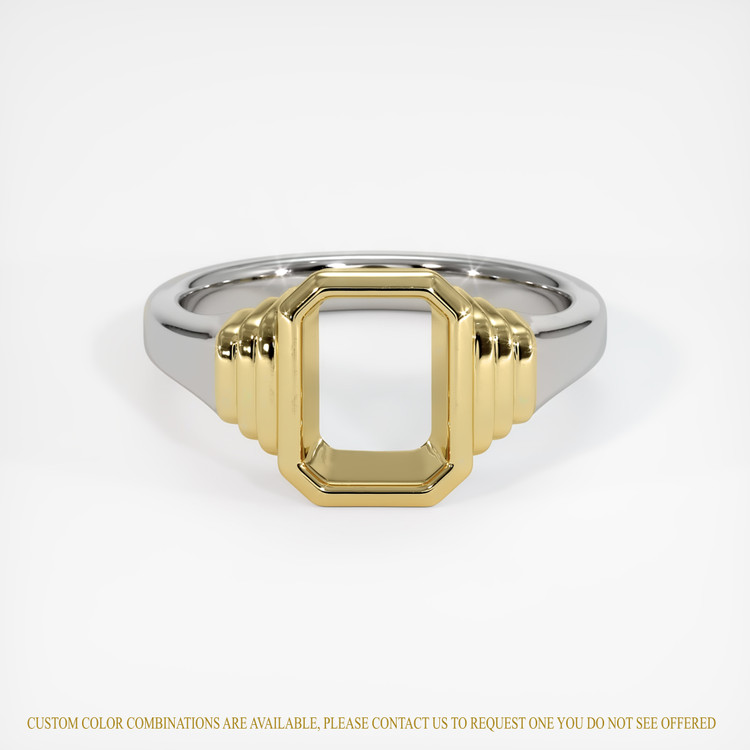 14K Yellow & White Men's Ring Setting