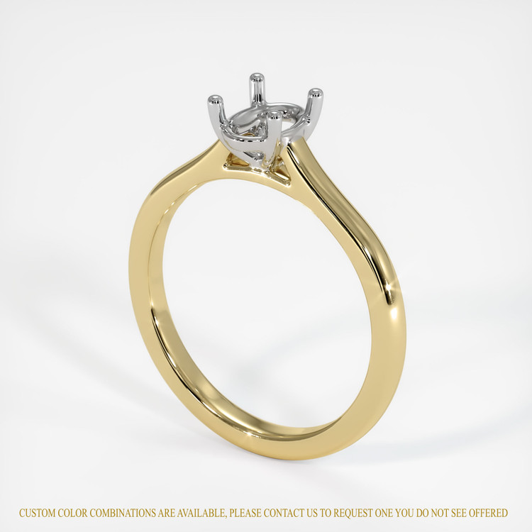 14K White & Yellow Solitaire Ring Setting